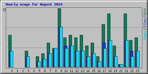 Hourly usage for August 2019